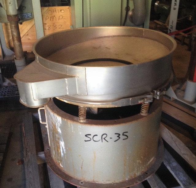 used Eriez screener. Model MS361X. Style 44182. S/N JJ5/1128. Has a stainless bottom deck only.  